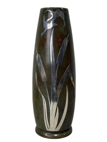 1920s Silvercrest Sterling on Bronze Overlay Vase