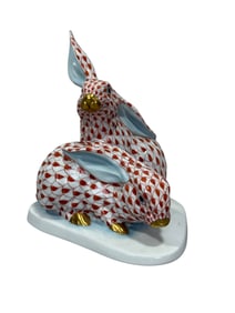 Herend Rust Fishnet Double Rabbit 5332