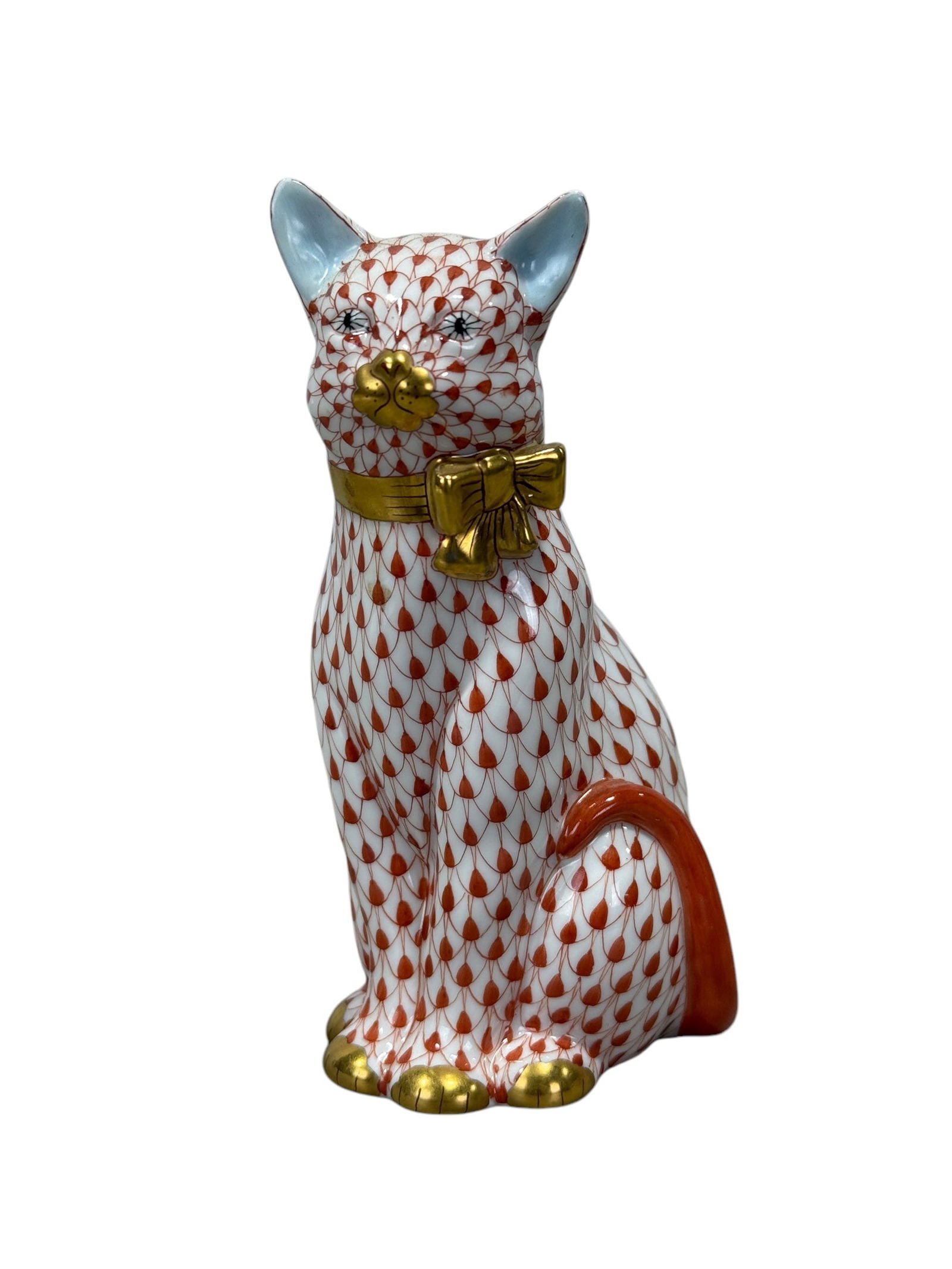 Herend Seated Cat w/ Gold Ribbon 15319 (1 of 6)