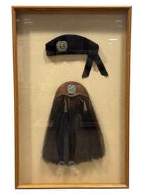 WWII Scottish London Sporran & Glengarry Hat in Shadow Box
