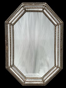 Mid Century Hollywood Regency Style Carved Wood Mirror
