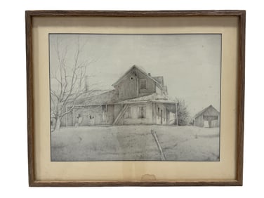 Signed Roy Gene Franks "Farm House" Print