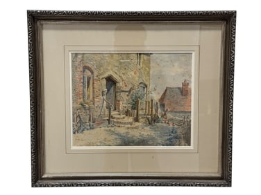 Framed 19th C European Watercolor Painting