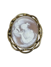 Antique Victorian Shell Cameo Brooch