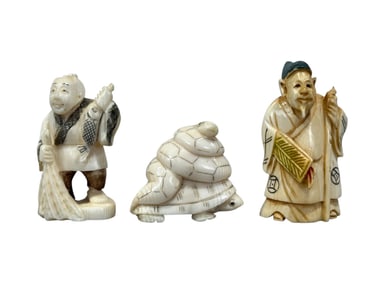 Group of 3 Bone Figures