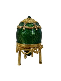 Faberge Anastasia Egg/Pendant on Stand in Green