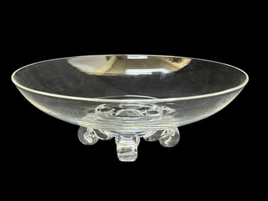 Signed Steuben Crystal Scroll Foot Bowl 7909
