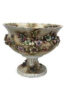 Antique F.lli Mollica & Co. Capodimonte Porcellana Compote