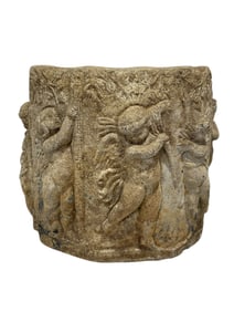 Cir 1910 Concrete European Cherubic Planter