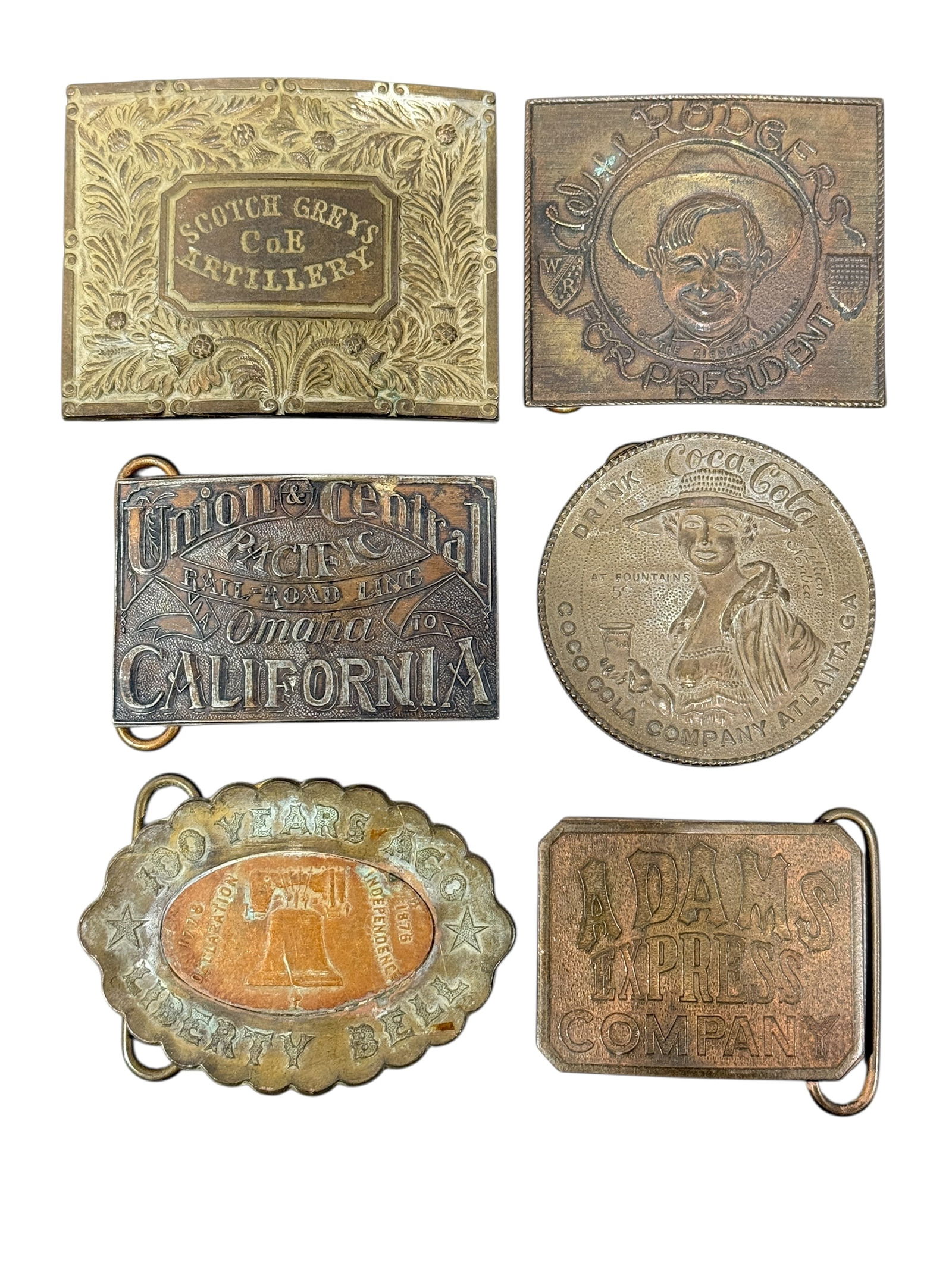 Group of 6 Belt Buckles: Group of 6 Belt Buckles