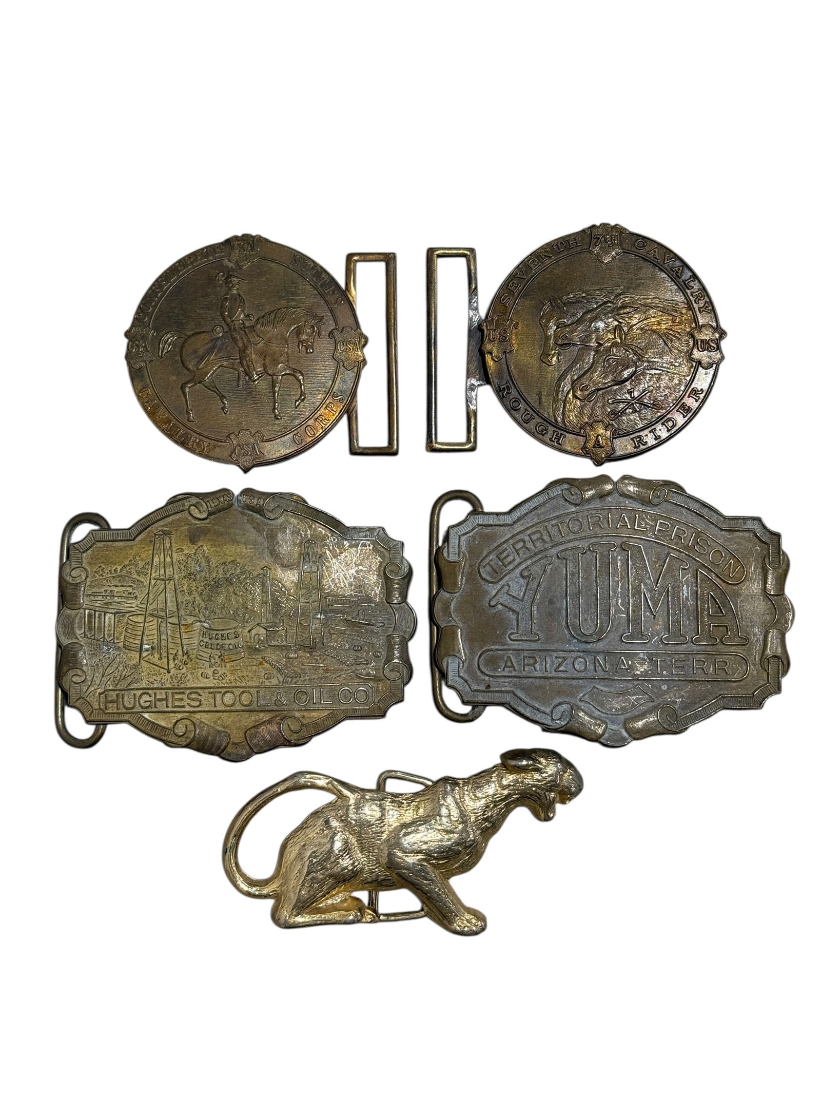Group of 5 Belt Buckles: Group of 5 Belt Buckles