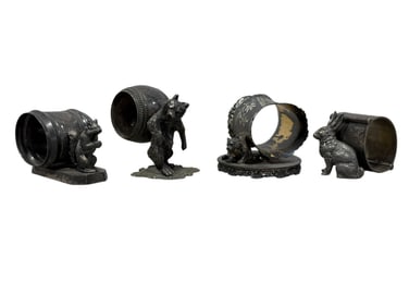 Group of 4 Victorian Animal Napkin Rings