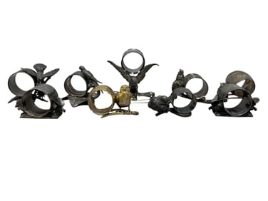 Group of 9 Victorian Bird Napkin Rings