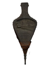 19th C. R. Alister & Co. Carved Wood & Leather Bellow