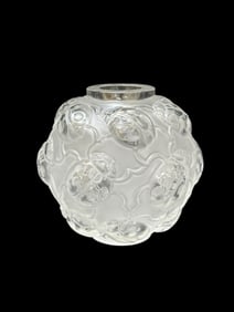 Signed Lalique Crystal Ladybug Bud Vase