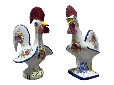 Ceramic Hand Painted Portuguese Folk Art Roosters