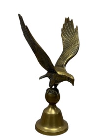 Vintage Brass Bald Eagle Flag Topper
