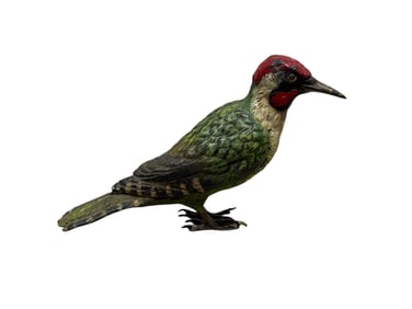 Cold Painted Austrian Bronze Green Woodpecker