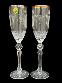 Pair of Waterford "Cherished Moments" Champagne Glasses