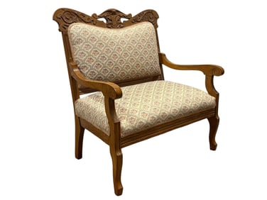Antique Carved Oak Settee