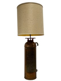 Vintage ACME Copper Fire Extinguisher Lamp