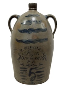 Antique New Geneva, PA R.T. Williams 5 Gal Jug