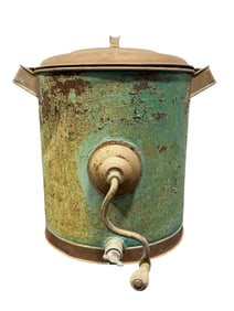 Early 20th C. Painted Copper Butter Churn