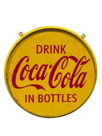 Mid 20th C. Double Sided Coca-Cola Metal Sign