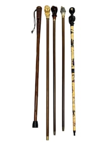 Group of Interesting Carved Walking Sticks