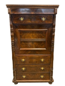 Late 19th C. French Secretaire Abattant Desk w/ 3 Drawers