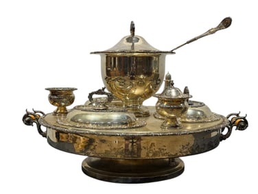Birmingham Silver Co. Silver Plate Lazy Susan Warming Server
