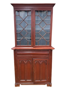 Primitive Painted China Cabinet