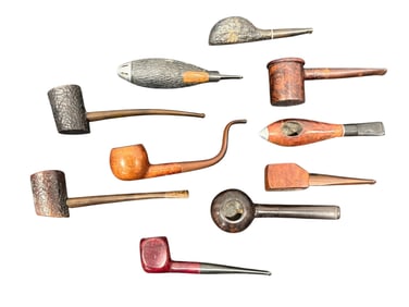 Group of 10 Assorted Unusual Shaped Briar Pipes