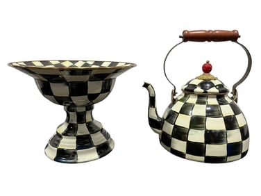 Enamel Mackenzie Childs Tea Kettle & Compote