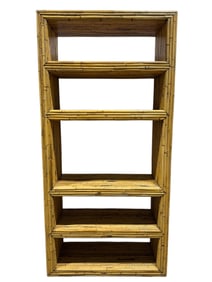 MCM Rattan Bamboo Etagere
