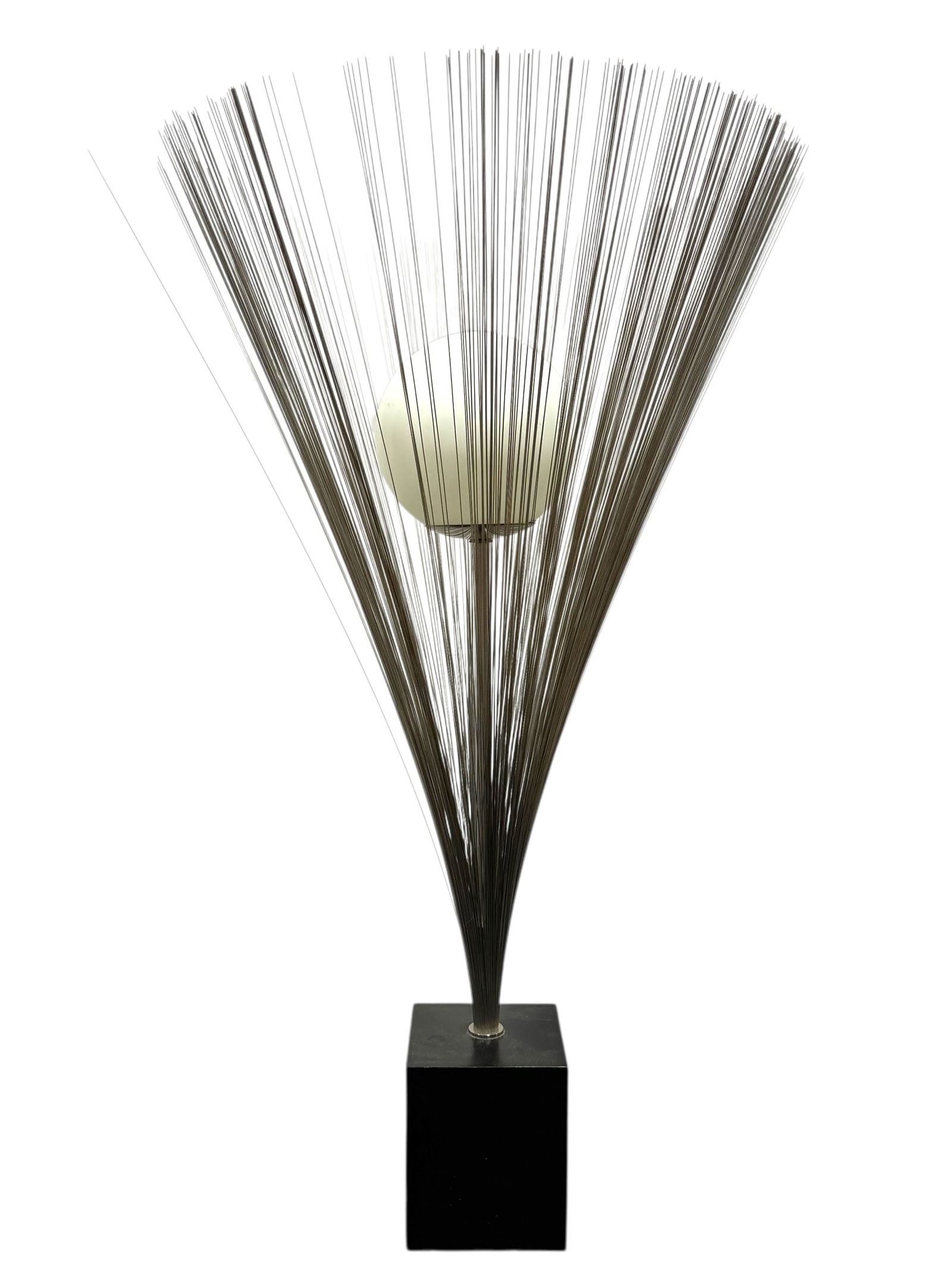 MCM Harry Bertoia Style Metal Wire Lamp Attr. To Laurel: MCM Harry Bertoia Style Metal Wire Lamp Attr. To Laurel. Measures 33" Tall.