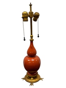 Bronze Mounted Crest Co. Porcelain Lamp