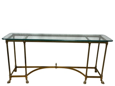 MCM LaBarge Hollywood Regency Style Brass Console Table