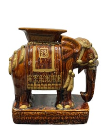 Vintage Chinoiserie Elephant Garden Stool