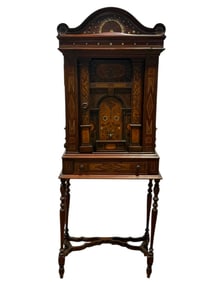 Late 18th C. French Neoclassical Revival Inlaid Cabinet on Legs