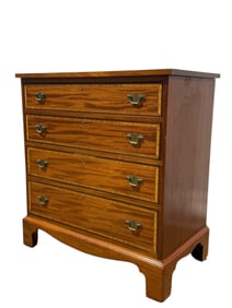 Mahogany Bachelor Inlaid 4 Drawer Chest