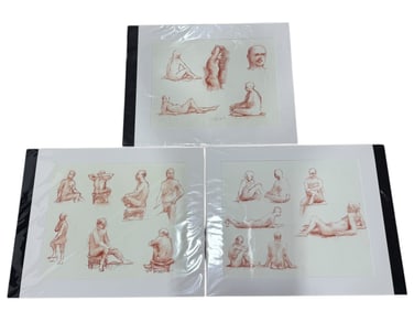 Group of 3 Orig. MCM Pastel Drawings