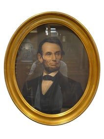 Framed Oval Portrait Print of Abraham Lincoln