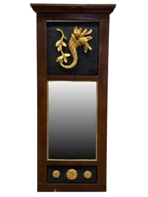 Antique French Empire Mirror w/ Gilt Motifs