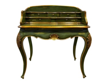John Richards Green & Gilt Rococo Revival Style Desk