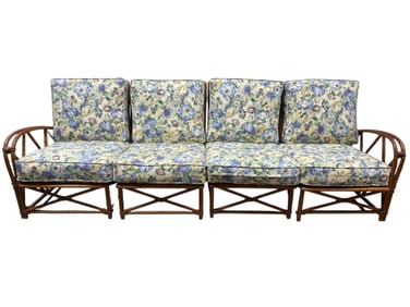 4Pc Heywood Wakefield Rattan Sofa