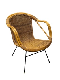 MCM Arthur Umanoff Style Rattan Basket Chair