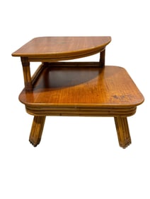 MCM Rattan 2 Tiered Corner Table