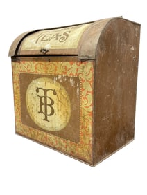 Large Tin "Tone Bro's Tea" Cylinder Front Bin