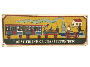 Painted "Best Friend of Charleston" 1830 Train Sign